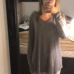 Grey long sleeve open back